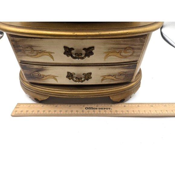 1960's Gold Florentine Musical Jewelry Box 5 Drawer - Picture 15 of 16